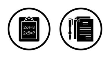 Solving Question and Document and Pen Icon vector