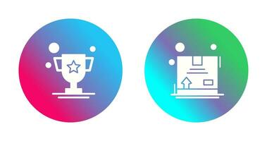 Trophy and Box Icon vector