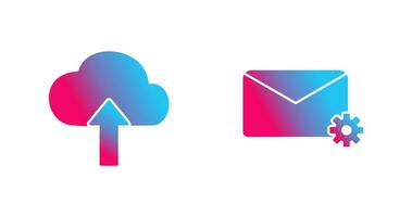 Upload to Cloud and Message Settings Icon vector