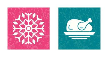 hielo y pollo icono vector