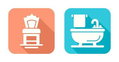 Chair and Bathtub Icon vector