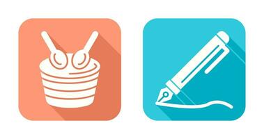 Drum and Pen Icon vector