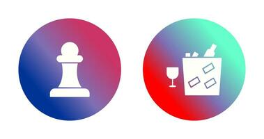 pawn and wine bottle in ice  Icon vector