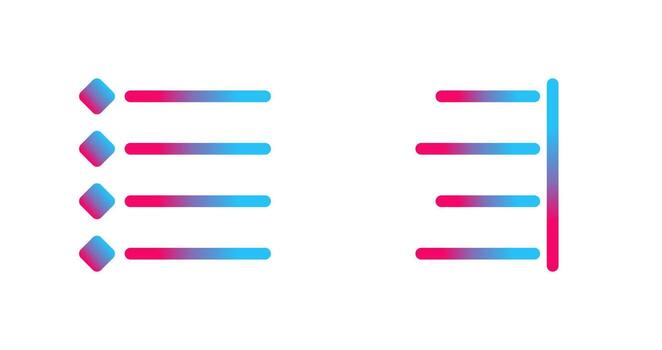 bulleted list and Right align  Icon vector