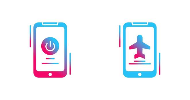 Power Button and Airplane Icon vector