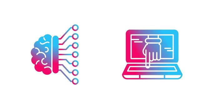 Machine Learning and Hacking Icon vector
