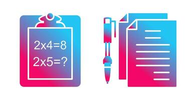 Solving Question and Document and Pen Icon vector