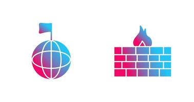 global signal and firewall Icon vector