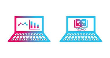 Online Stats and Online Study Icon vector