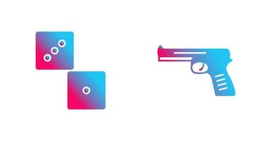 dado y pistola icono vector