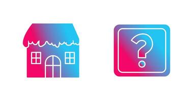 House with Snow and Question Mark Icon vector