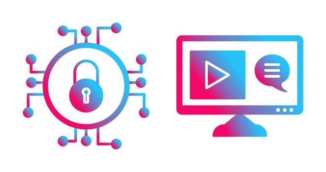 Data Security and Content Production Icon vector