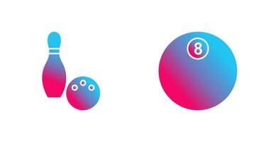 Bowling and Eight Ball Icon vector