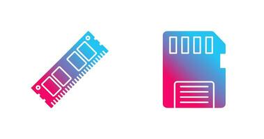 Ram and Memory Card Icon vector