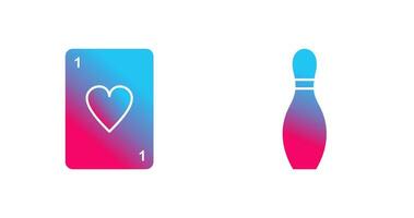 Card and Bowling Pin Icon vector