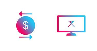 transaction and disconnected network  Icon vector