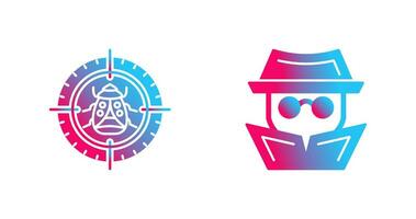 Bug Target and Hacker Icon vector