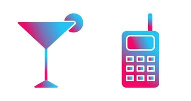 cosmopolitan and walkie talkie Icon vector