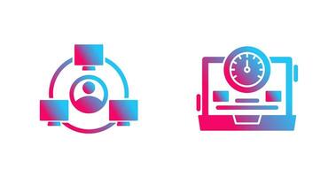 Network and Speedometer Icon vector