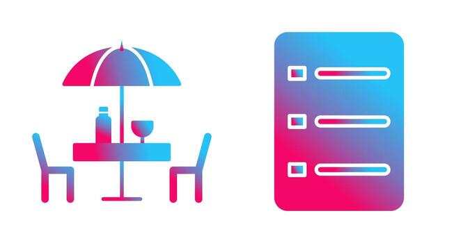 cafe table and menu Icon vector