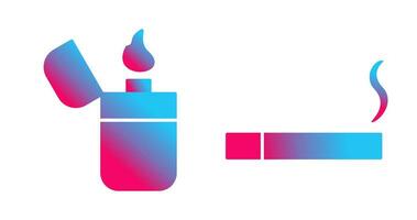 lighter and lit cigarette Icon vector