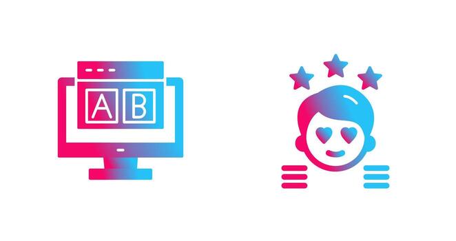 ab pruebas y ux revisión icono vector