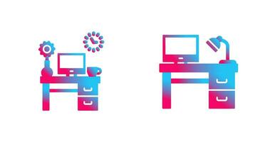 Work Table and Workplace Icon vector