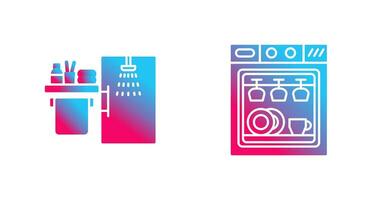 Shower and Dishwasher Icon vector