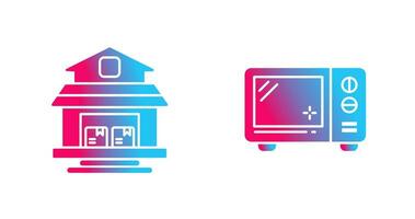 Warehouse and Microwave Icon vector