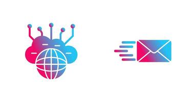 Computing Cloud and Mail Icon vector