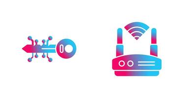 Key and WIFI Icon vector