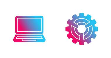 Laptop and Setting Icon vector