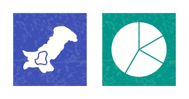 Map and Pie Icon vector