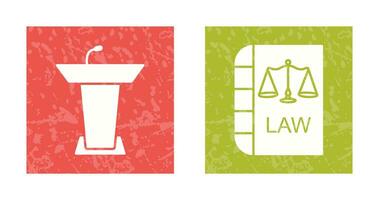 Podium and Law Icon vector