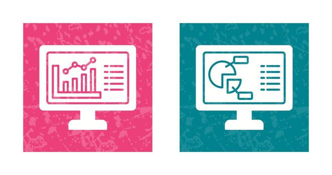 Graph and Pie Chart Icon vector