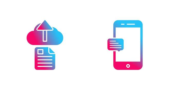 subir y charla icono vector