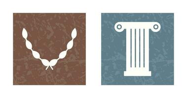 Leaves Wreath and Pillar Icon vector