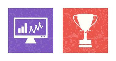 Online Stats and Award Icon vector