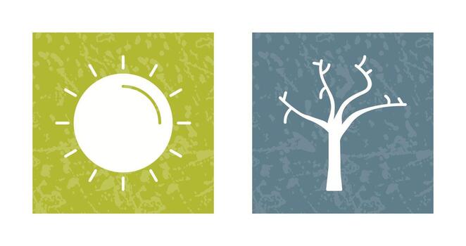 Sun and Tree Icon vector