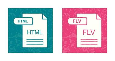 html y flv icono vector