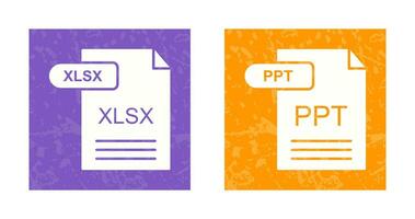 XLSX and PPT Icon vector