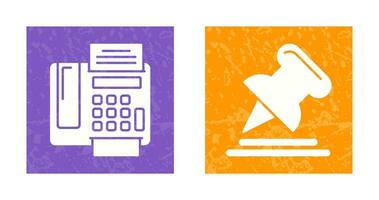 Fax Machine and Pin Icon vector