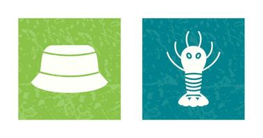 Men Hat and Lobster Icon vector