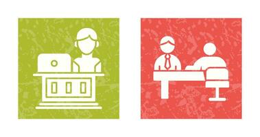 Employee and Evaluating work Icon vector