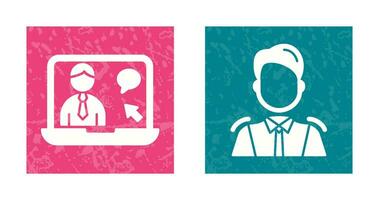 Online Job and Manager Icon vector