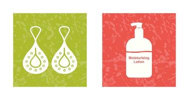 Earring and Lotion Icon vector