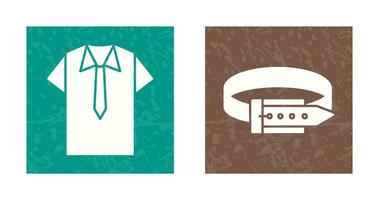 Shirt and Tie and Belt Icon vector