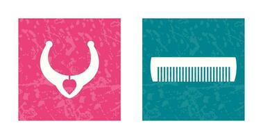 Necklace and Comb Icon vector