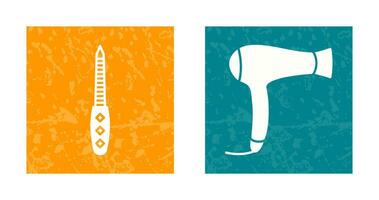 Nail File and Hair Dryer Icon vector