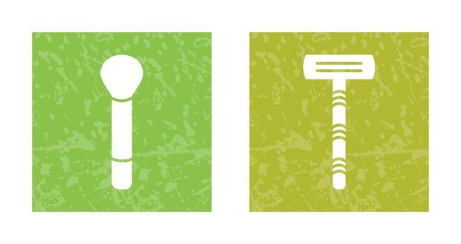 Brush and Razor Icon vector